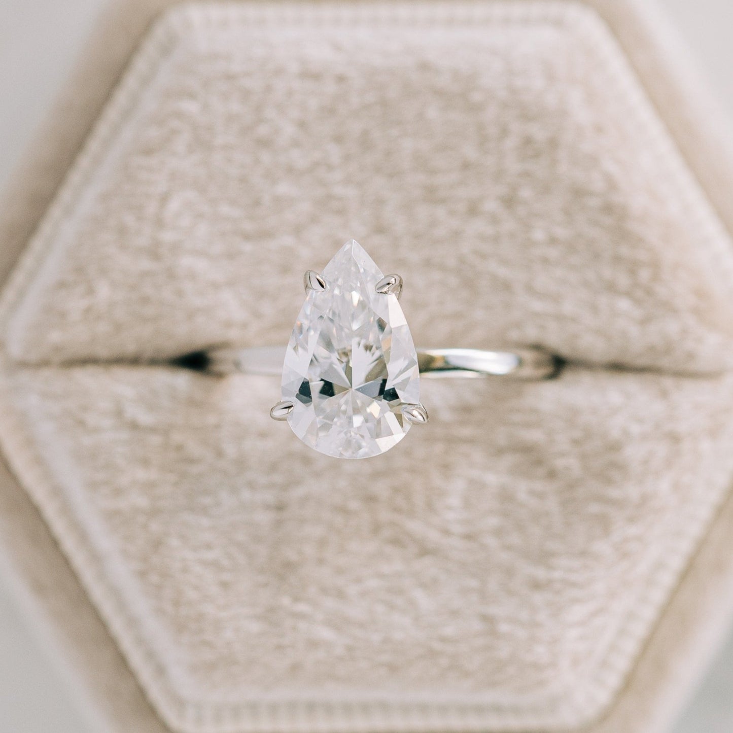 2CT Pear Travel Engagement Ring