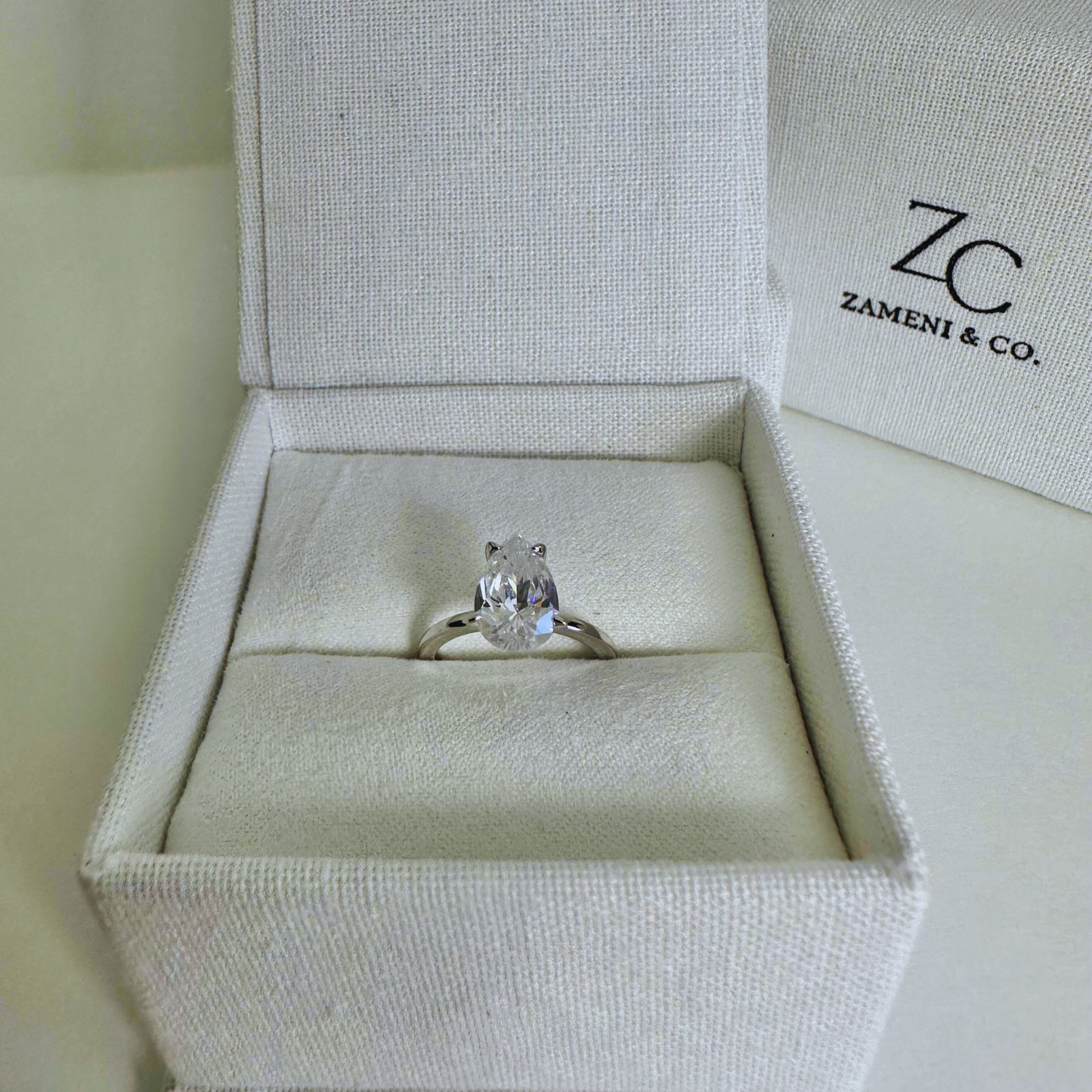 2CT Pear Travel Engagement Ring