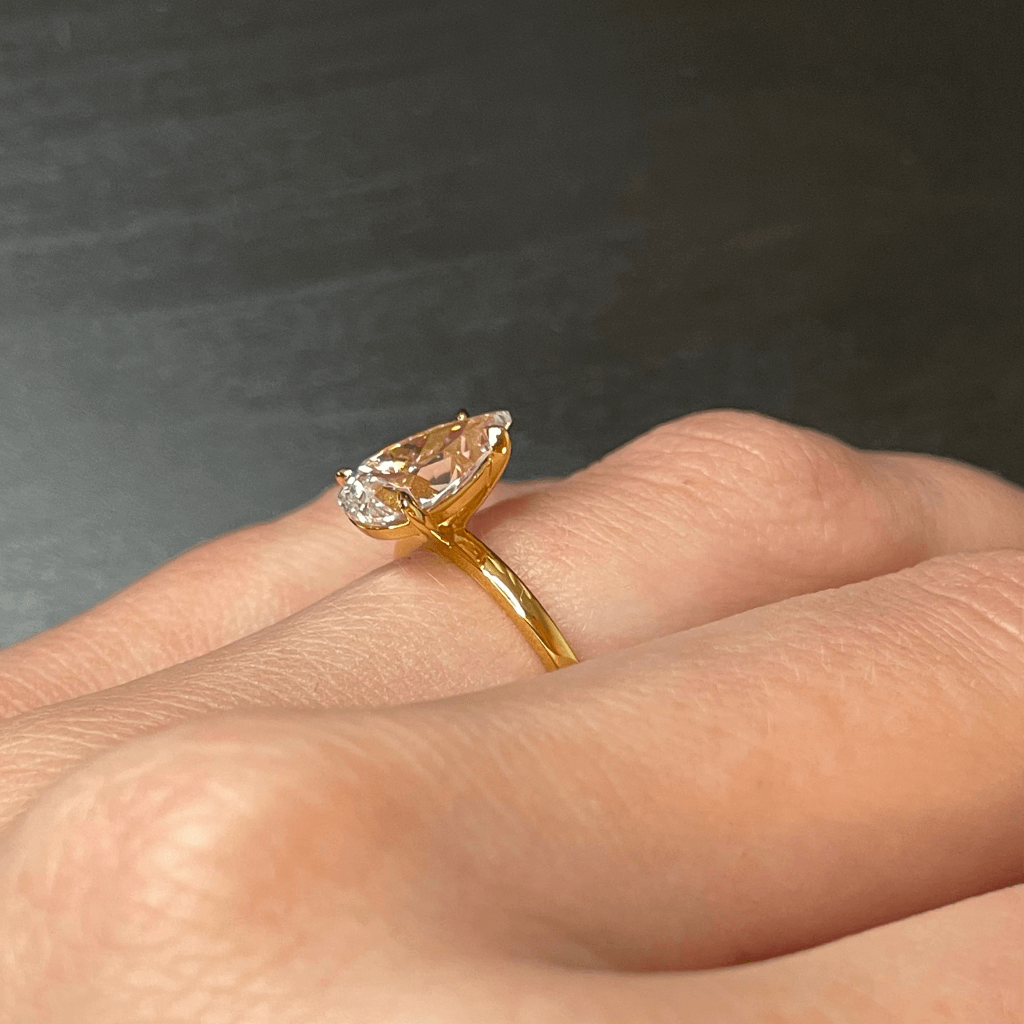 2CT Pear Travel Engagement Ring